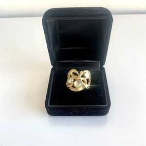 Lalique Yellow Tone Moonstone Ring